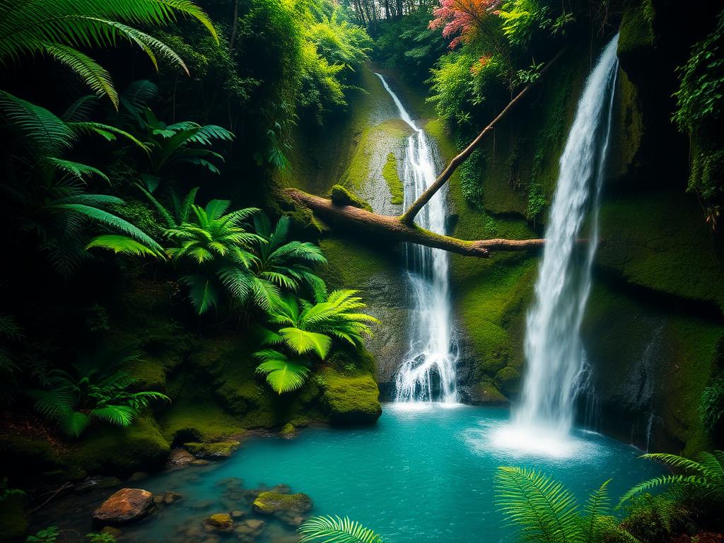 Hidden Bali jungle waterfall